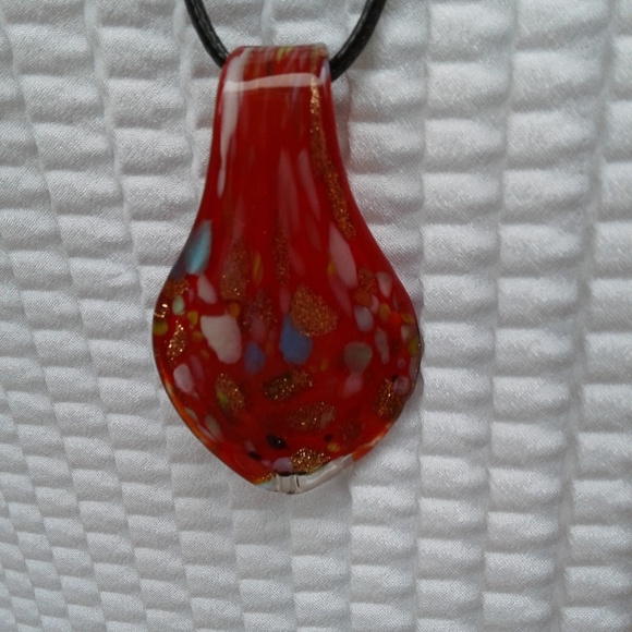 Handblown Glass teardrop Pendant - Picture 2 of 6